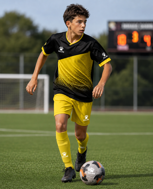 Global Junior Match Shorts - Yellow / White