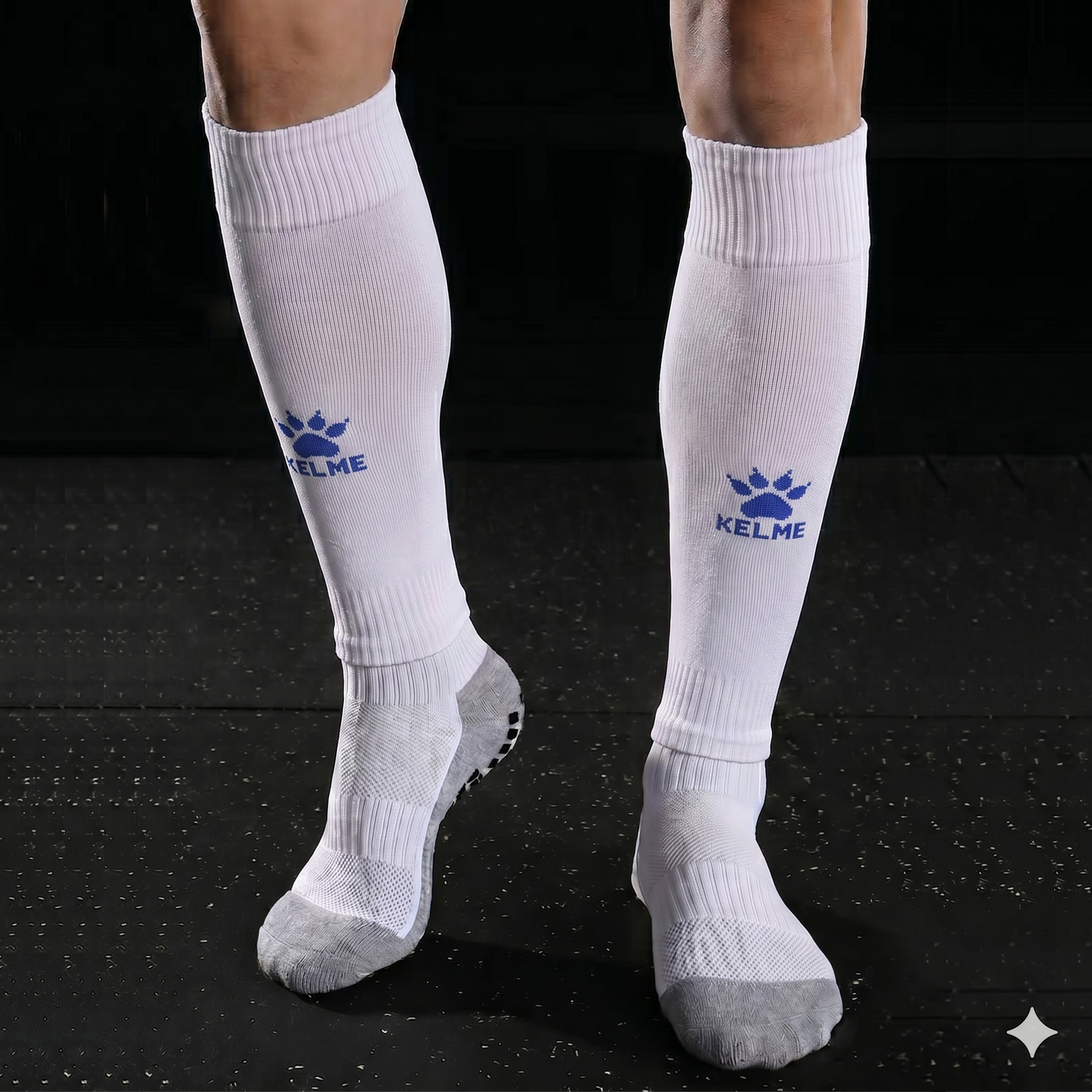 Kelme Football Sock Sleeves - White / Royal