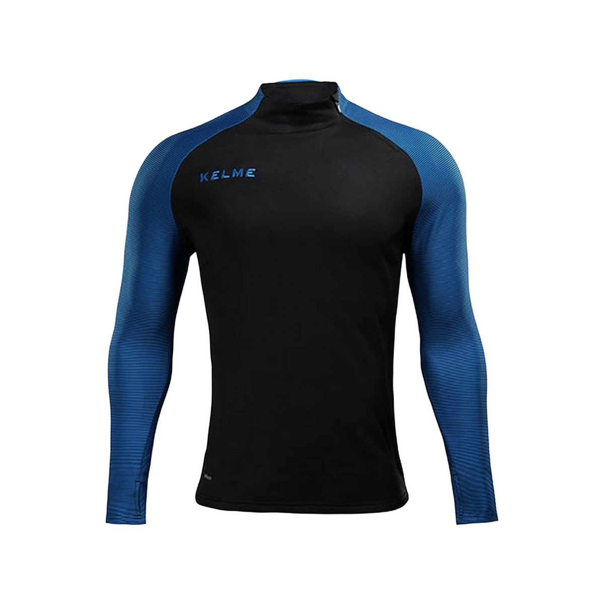 Montes Neck Zip Sweatshirt - Black/Neon Blue