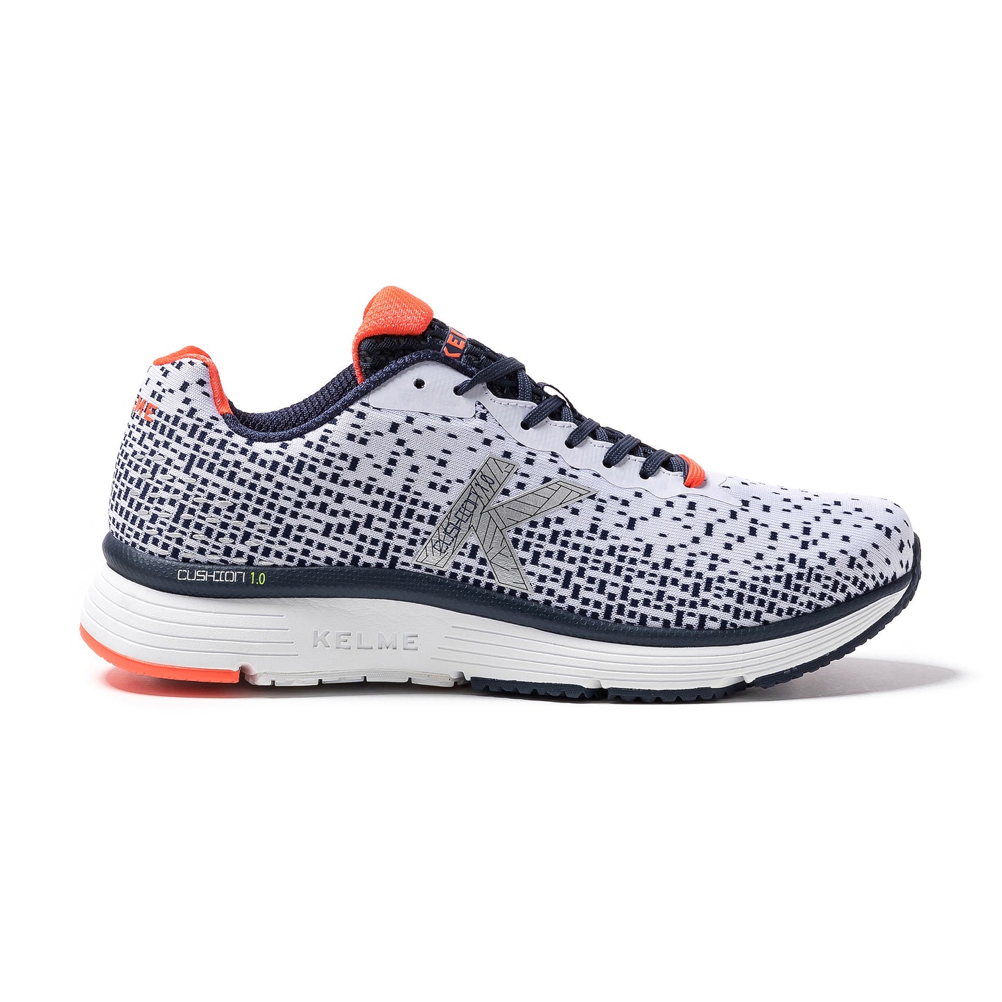 K Cushion 1.0 Knit Running Shoes- White/Navy