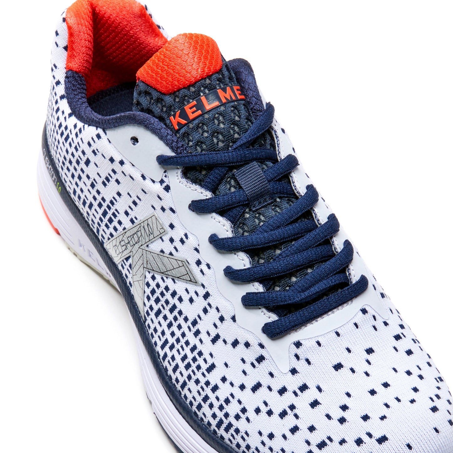 K Cushion 1.0 Knit Running Shoes- White/Navy