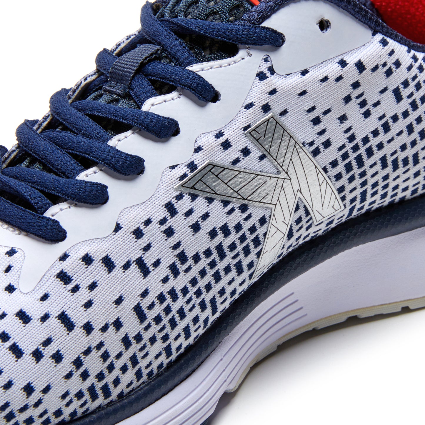 K Cushion 1.0 Knit Running Shoes- White/Navy