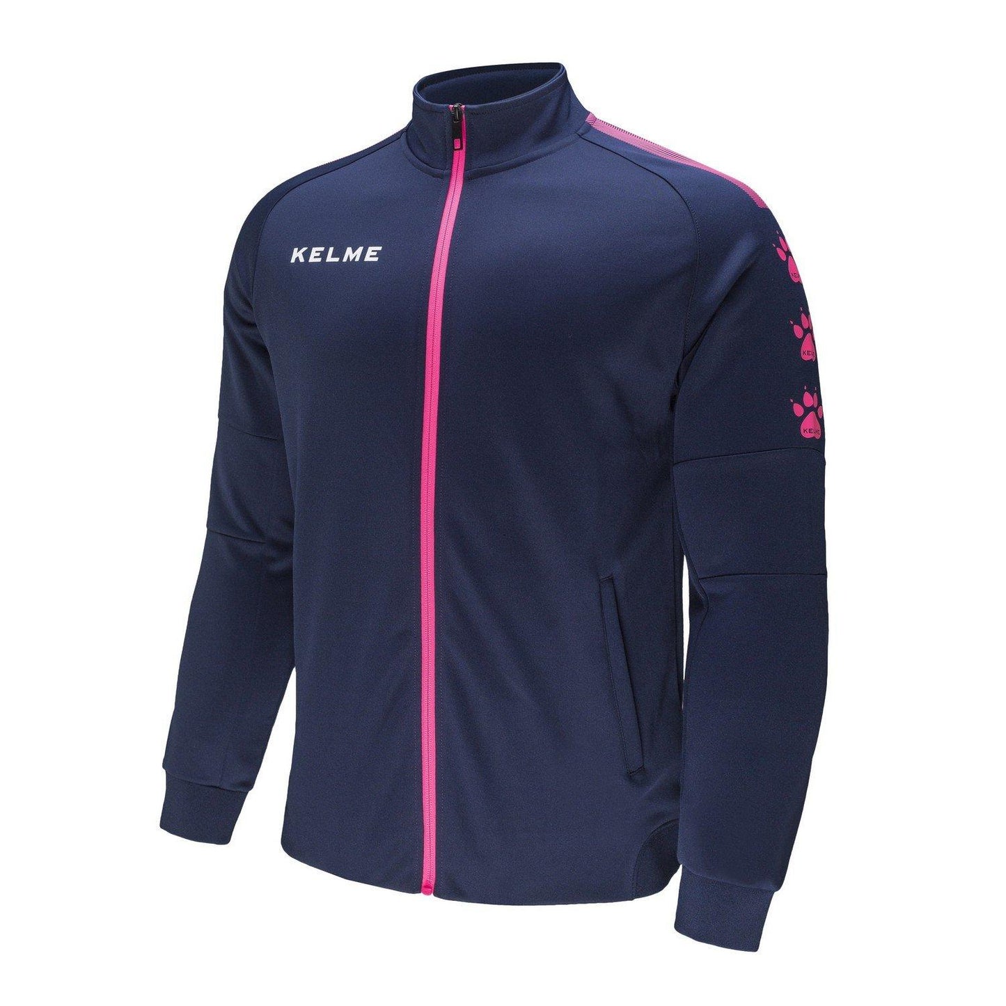 Triton Zip Training Track Jacket - Dark Blue / Neon Pink