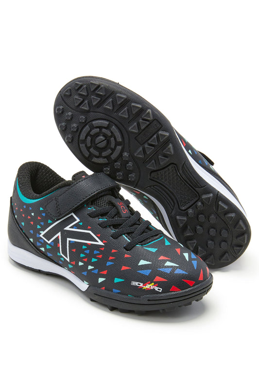Goleiro Elastic 5G Turf Junior Soccer Shoes - Black