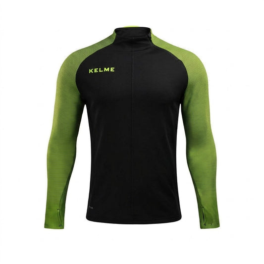 Montes Neck Zip Sweatshirt - Black/Neon Yellow
