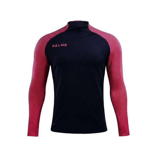 Montes Junior Neck Zip Sweatshirt - Dark Blue/Neon Pink