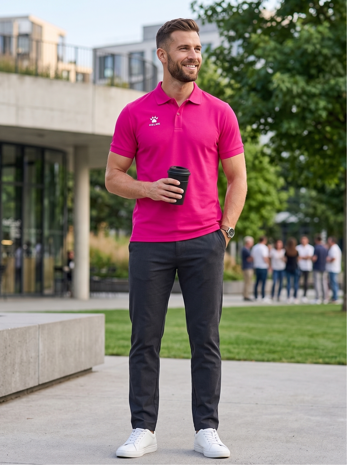 Street S/S Polo Shirt - Fucsia