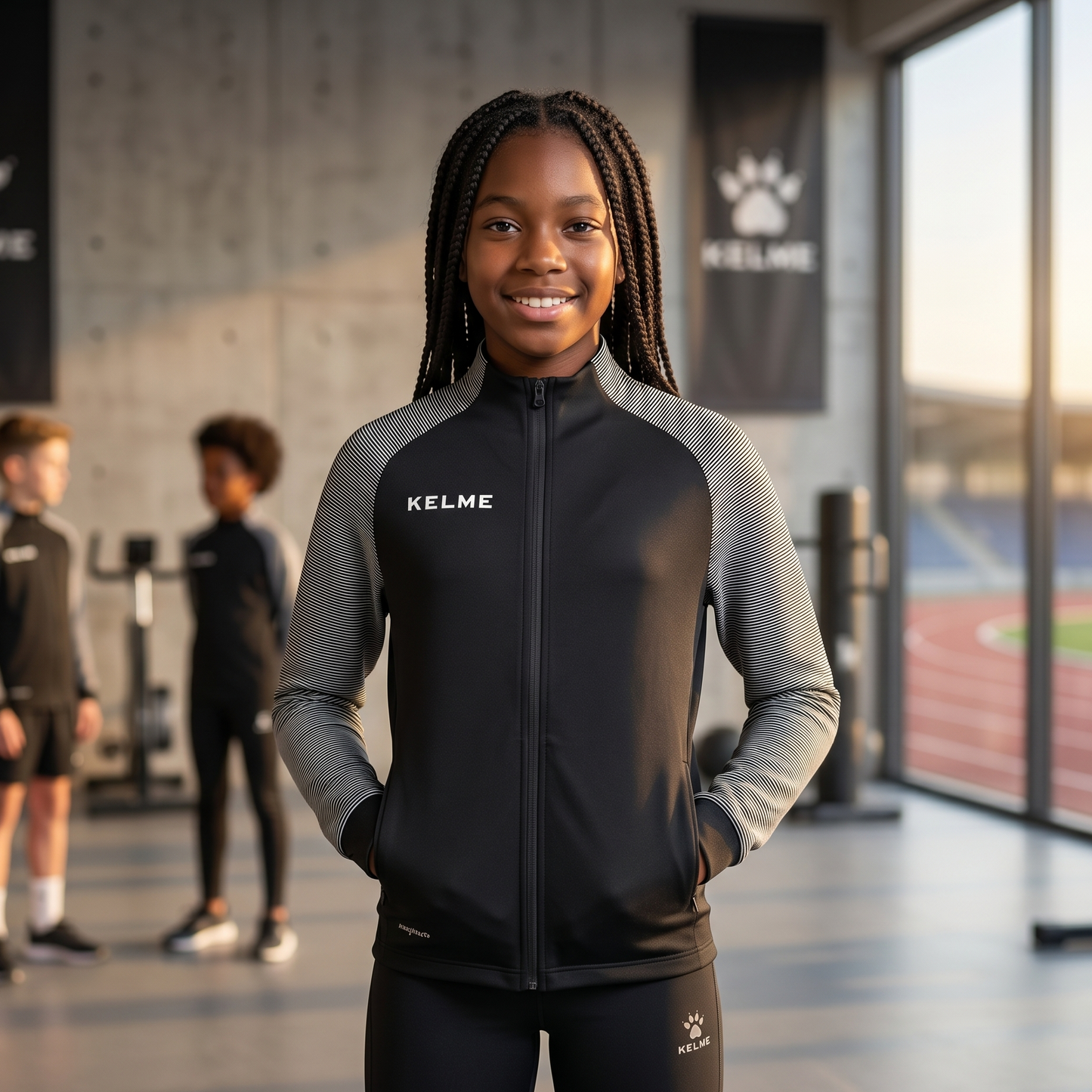Montes Junior Training Track Jacket - Black / Dark Grey