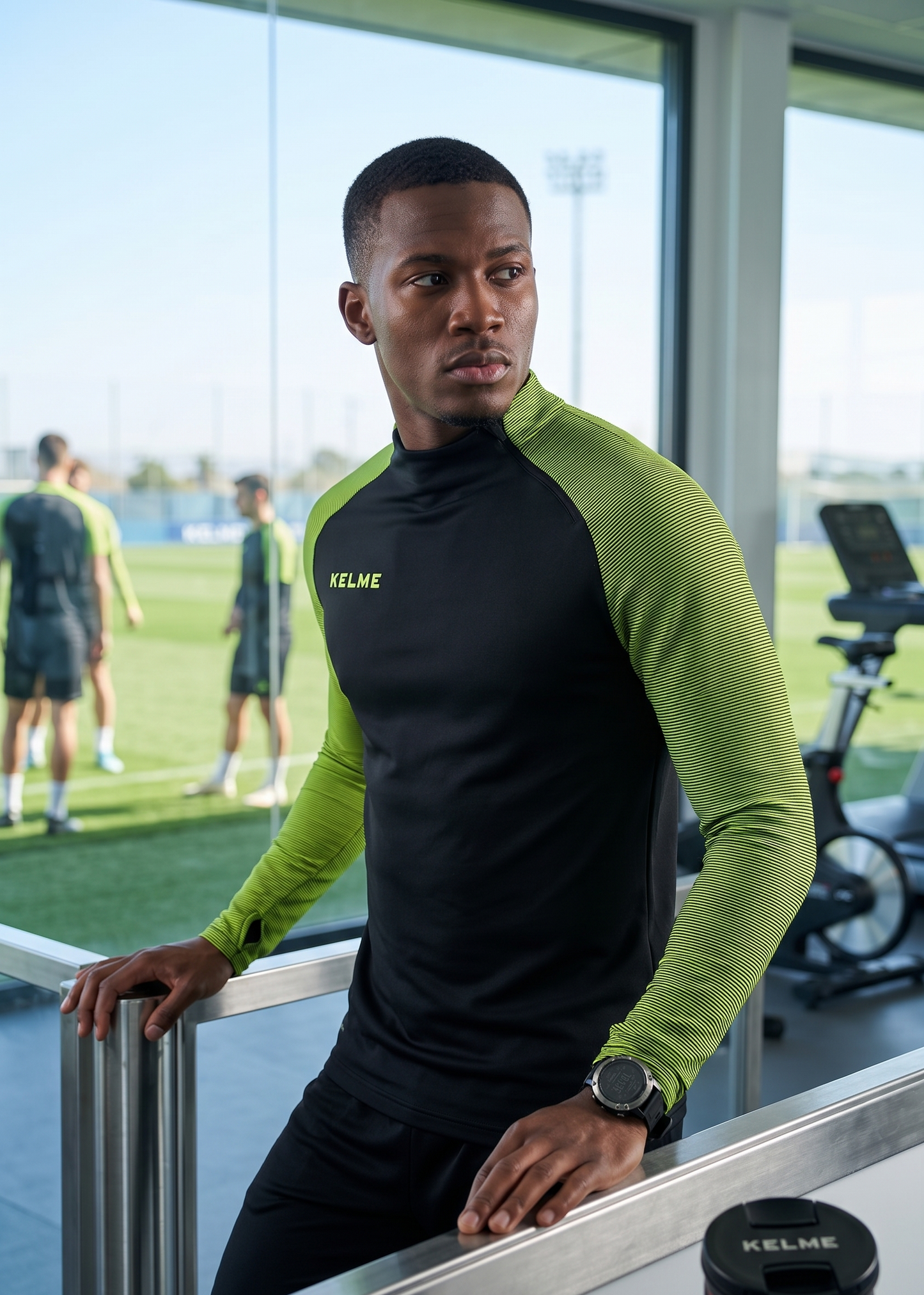 Montes Zip Neck Training Top - Black / Yellow