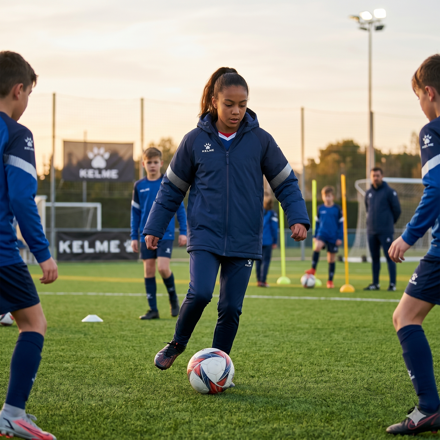Kelme Kids Padded Jacket - Navy / White
