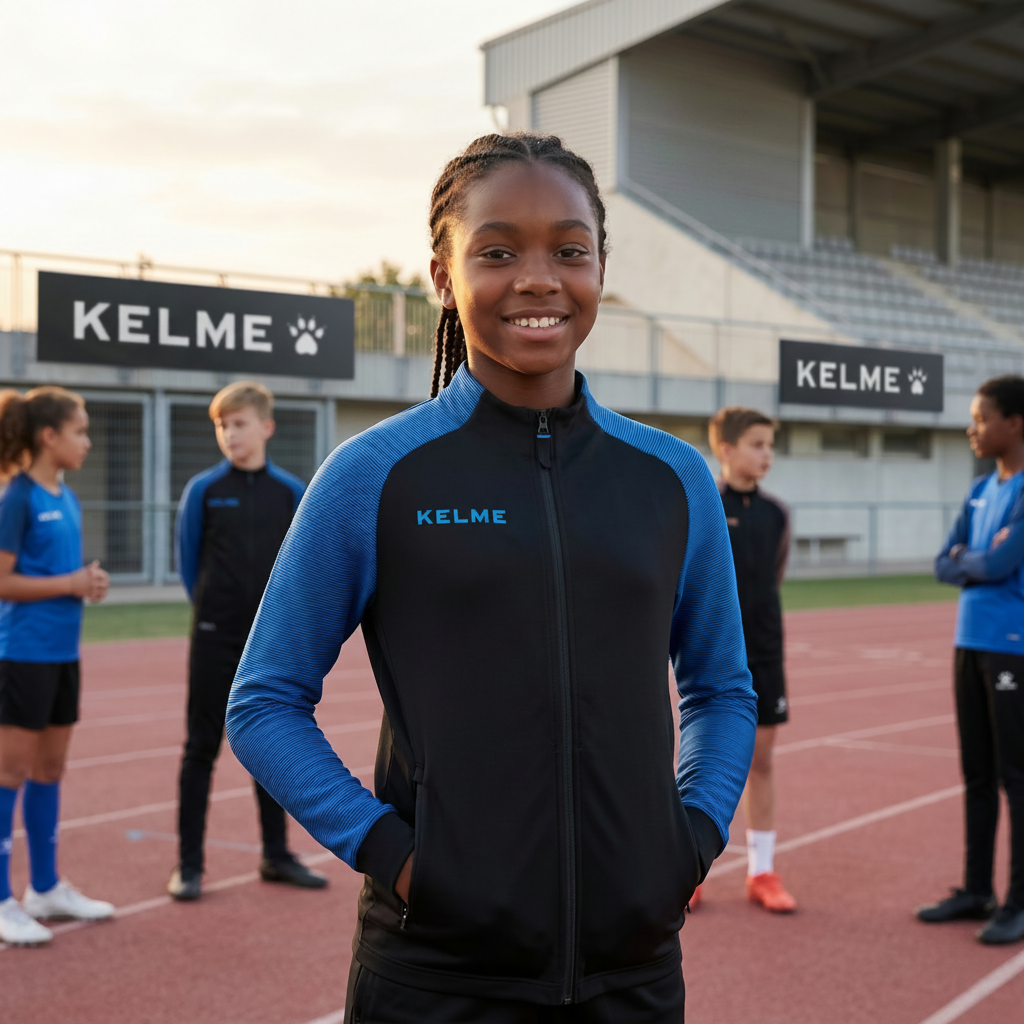 Montes Junior Training Track Jacket - Black / Blue