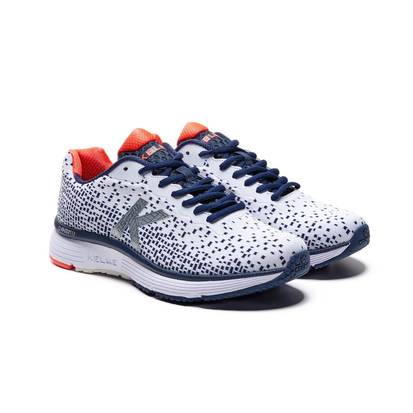 K Cushion 1.0 Knit Running Shoes- White/Navy